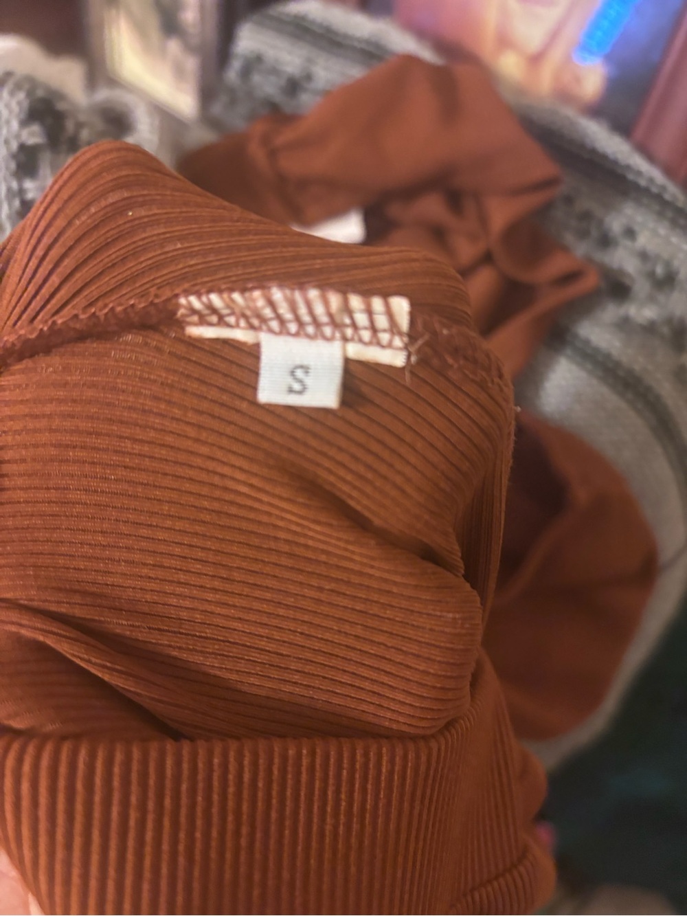 Rust Brown as Ribbed Two-Piece Dress Set - Picture 8 of 8